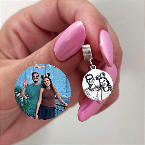 Berloque de Prata Personalizado com Foto e Frase Eternize (Ler Descrição)
