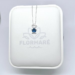 Colar de Prata Menino Azul Marinho 40 cm