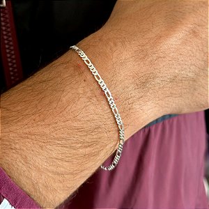 Pulseira de Prata Elos 3x1 3 mm