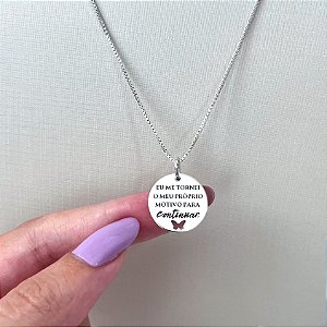 Colar de Prata Medalha Próprio Motivo 40 cm