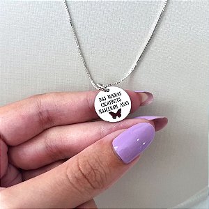 Colar de Prata Medalha Cicatrizes 40 cm