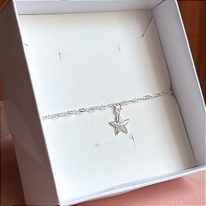 Pulseira de Prata Pingente Estrela do Mar