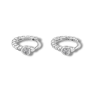 Argola de Prata Articulada Coração 7 mm