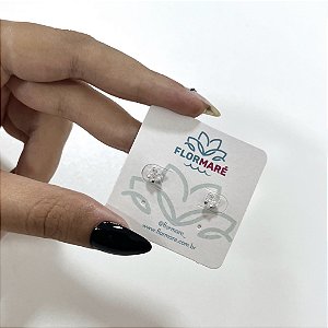 Brinco de Prata Coração Zircônia