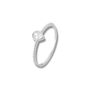 Anel Solitário de Prata Gota Cristal