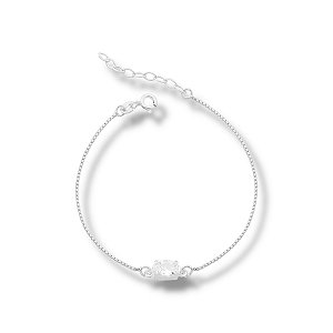 Pulseira de Prata Veneziana Oval Cristal