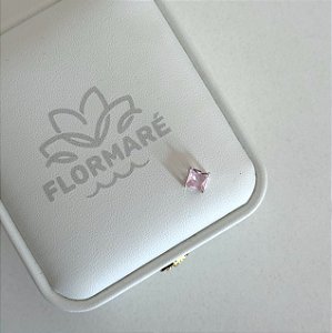 Pingente de Prata Quadrado Rosa Bebê
