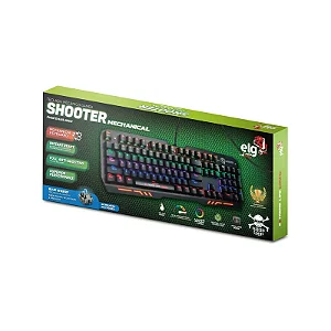 Teclado Gamer Mecânico Shooter LED 7 Cores ELG