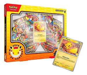 Box Coleção Dia De Pokémon 2026 TCG 49 Cartas Pikachu