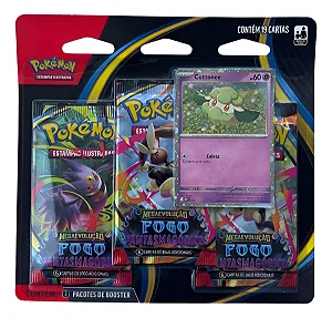 Blister Triplo Pokémon Megaevolução Fogo Fantasmagórico Cottonee