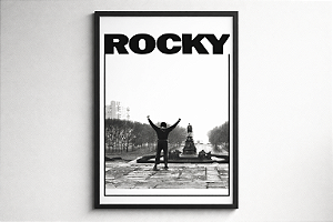 Quadro ROCKY — Poster Clássico Emoldurado Tamanho A3 ( 30 x 42 cm )