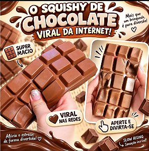 Squishy Barra de Chocolate Slow Rising Antiestresse Super Macio