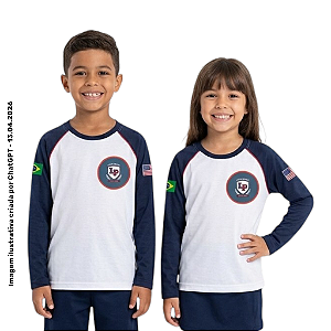 Little People School - Camiseta Branca Unissex Manga Longa - Ref. 248/249/241