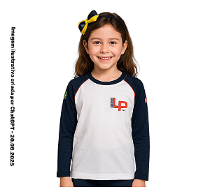 Little People School - Camiseta Branca Unissex Manga Longa - Ref. 248/249/241