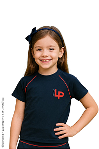 Little People School - Camiseta Azul Unissex Manga Curta - Ref. 263/264/240