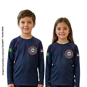 Little People School - Camiseta Azul Unissex Manga Longa - Ref. 265/266/241