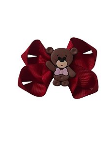 Laço Boutique Ursinho com Gravata Rosa - Ref. 503