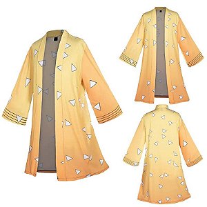 COSPLAY HAORI FANTASIA ZENITSU AGATSUMA KIMETSU NO YAIBA DEMON SLAYER ADULTO