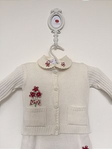 Conjunto maternidade Pierret Bouquet off-white com body - Tamanho RN