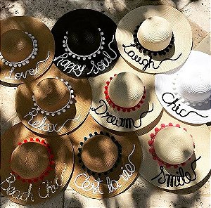 CHAPEU DE PRAIA PERSONALIZADO - PALAVRAS