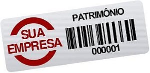 Etiquetas de patrimônio com código de barras e numeradas