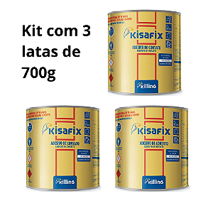 Kit Cola Kisafix Couro Forte Plus 700G – 3 Latas