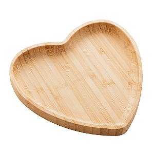 Bandeja Heart em Bambu 17cm