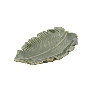 Folha decorativa de cerâmica banana leaf verde
