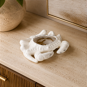 Caranguejo Aberto Ceramica Branco