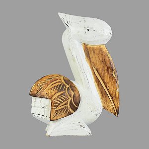 Enfeite Pelicano Branco 25cm