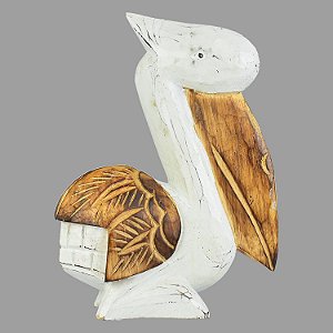 Enfeite Pelicano Branco 30cm