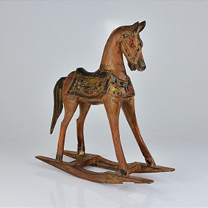 Enfeite Cavalo de Balanço Bege 35cm