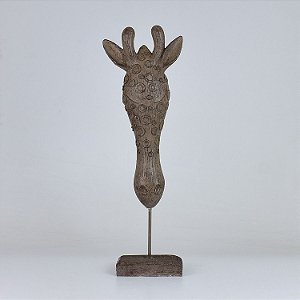 Enfeite Pedestal Girafa Marrom