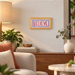 Quadro em Cerâmica Believe - 15,5x29x3,5 cm