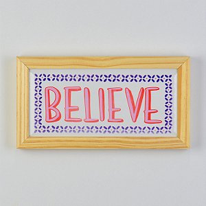 Quadro em Cerâmica Believe - 15,5x29x3,5 cm