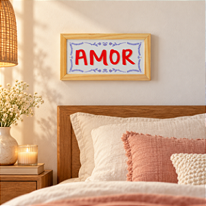 Quadro em Cerâmica Amor - 15,5x29x3,5 cm