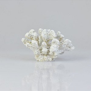 Enfeite Coral Branco em Resina 14 cm