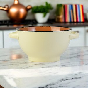 Tigela Com Alças Bege