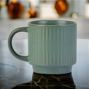 Caneca Retrô Lines Verde 350ml