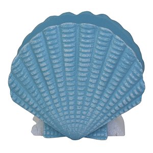 Porta Guardanapo Concha Azul Claro em Resina