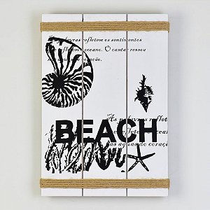 Quadro Beach Branco em Madeira