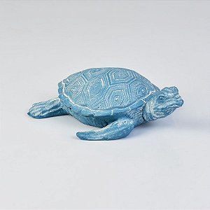Enfeite Tartaruga Azul em Resina