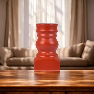 Castiçal Vermelho Pequeno em Madeira