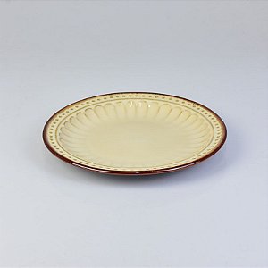 Prato Vintage Branco 20 cm em Cerâmica