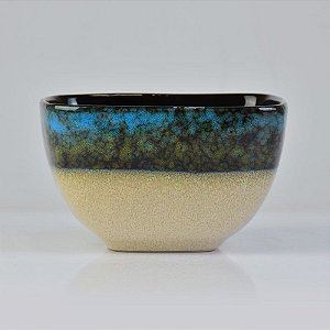 Tigela Quadrada Azul 14 cm em Cerâmica