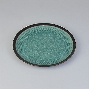 Prato Cinza e Azul 20 cm em Cerâmica