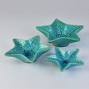 Petisqueira jogo c/3 Estrela do Mar em Cerâmica