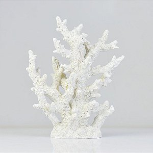 Enfeite Coral Árvore Grande Branco em Resina