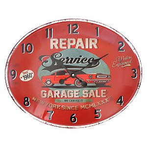 Relógio de Parede Vintage Service Vermelho