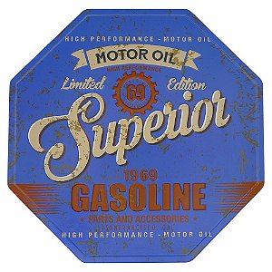 Placa Vintage Gasoline Azul